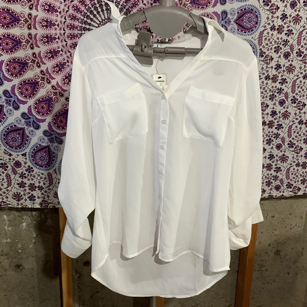 Express Womens white work shirt
